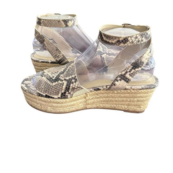 Women's Steve Madden Weaver Snakeskin Print Wedge Platform Sandals Size 8 - Picture 2 of 5